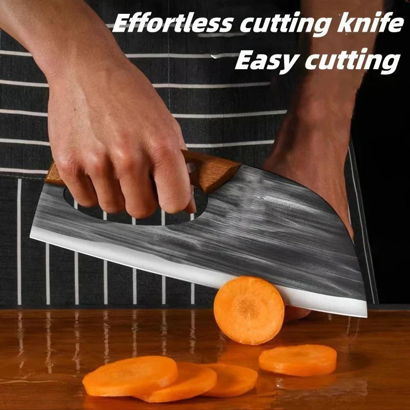 Ergonomic kitchen knife – front-handle design, effortlessly cuts vegetables and meat. A thoughtful gift for home cooks. 🍅🔪