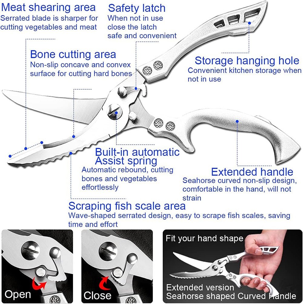 💐50% OFF ! Ultra-Blade Multi Sharp Shears – Effortless Meat & Herb Cutting 🍗🥬【Limited Offer】