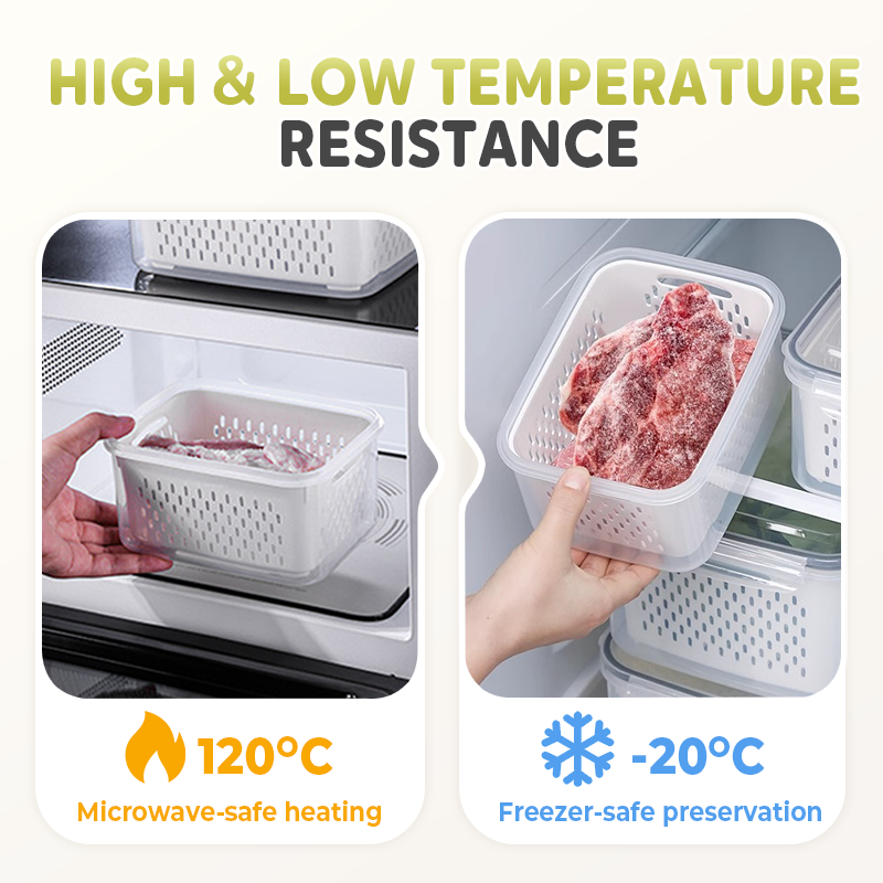 🔥Summer Hot Sale 49％ OFF💝2 in 1 Draining Fresh-Keep Food Container