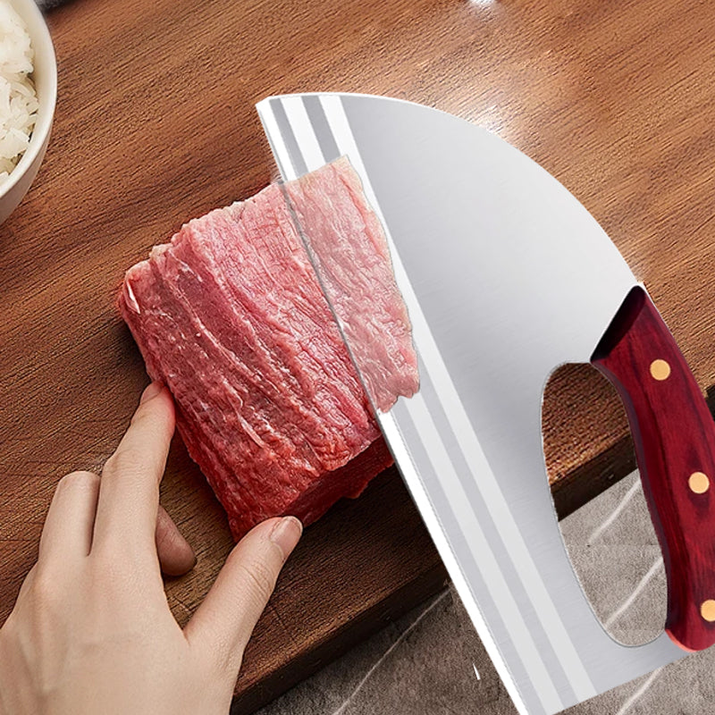 Ergonomic kitchen knife – front-handle design, effortlessly cuts vegetables and meat. A thoughtful gift for home cooks. 🍅🔪