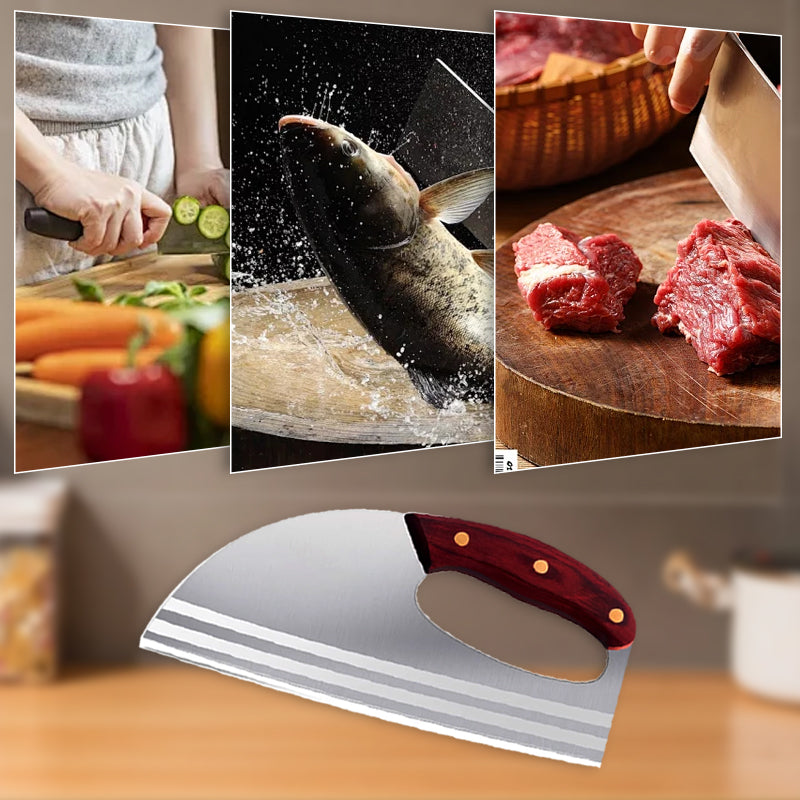 Ergonomic kitchen knife – front-handle design, effortlessly cuts vegetables and meat. A thoughtful gift for home cooks. 🍅🔪