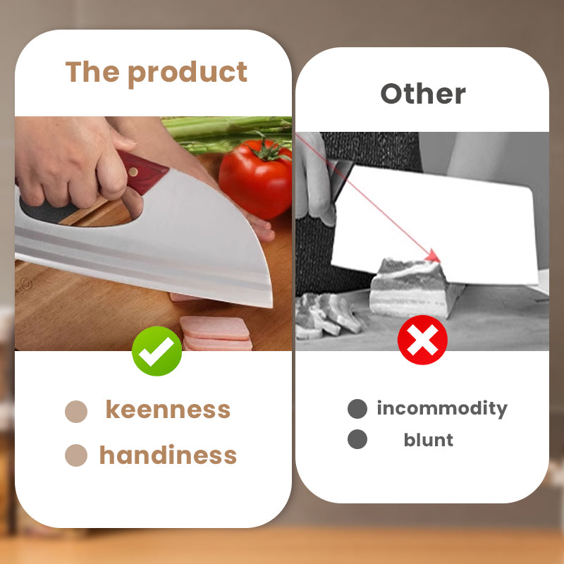 Ergonomic kitchen knife – front-handle design, effortlessly cuts vegetables and meat. A thoughtful gift for home cooks. 🍅🔪