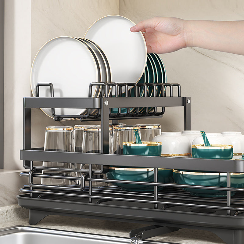 Two-tier dish rack for the kitche