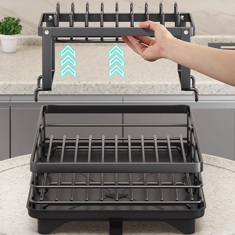 Two-tier dish rack for the kitche